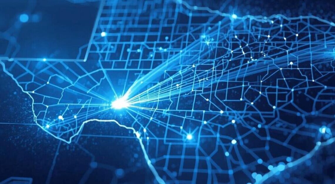 map of texas showing driving records and roads